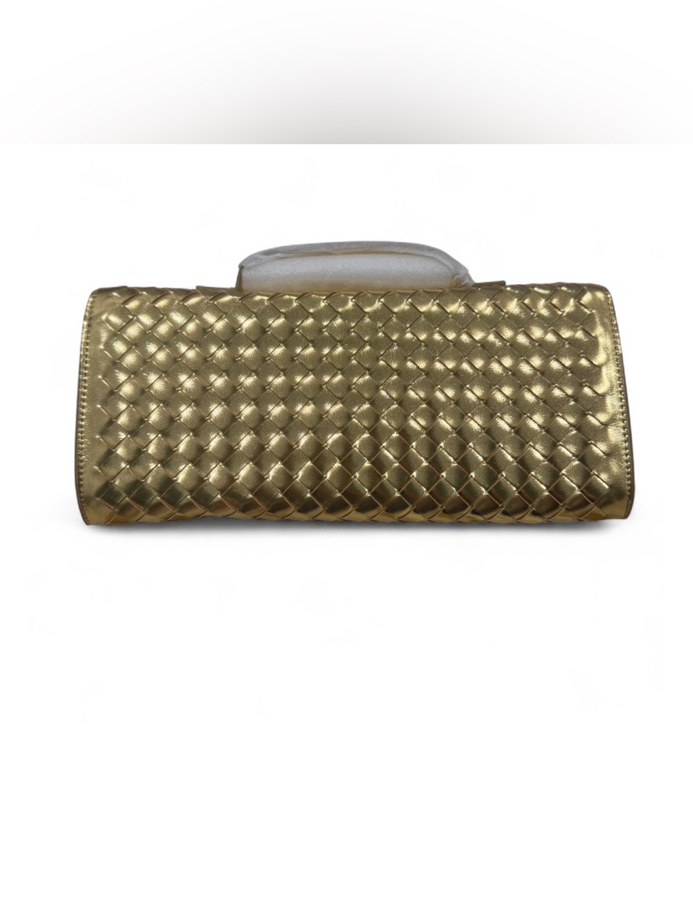 Gold Woven  Top-Handle Clutch - Picture 6 of 6